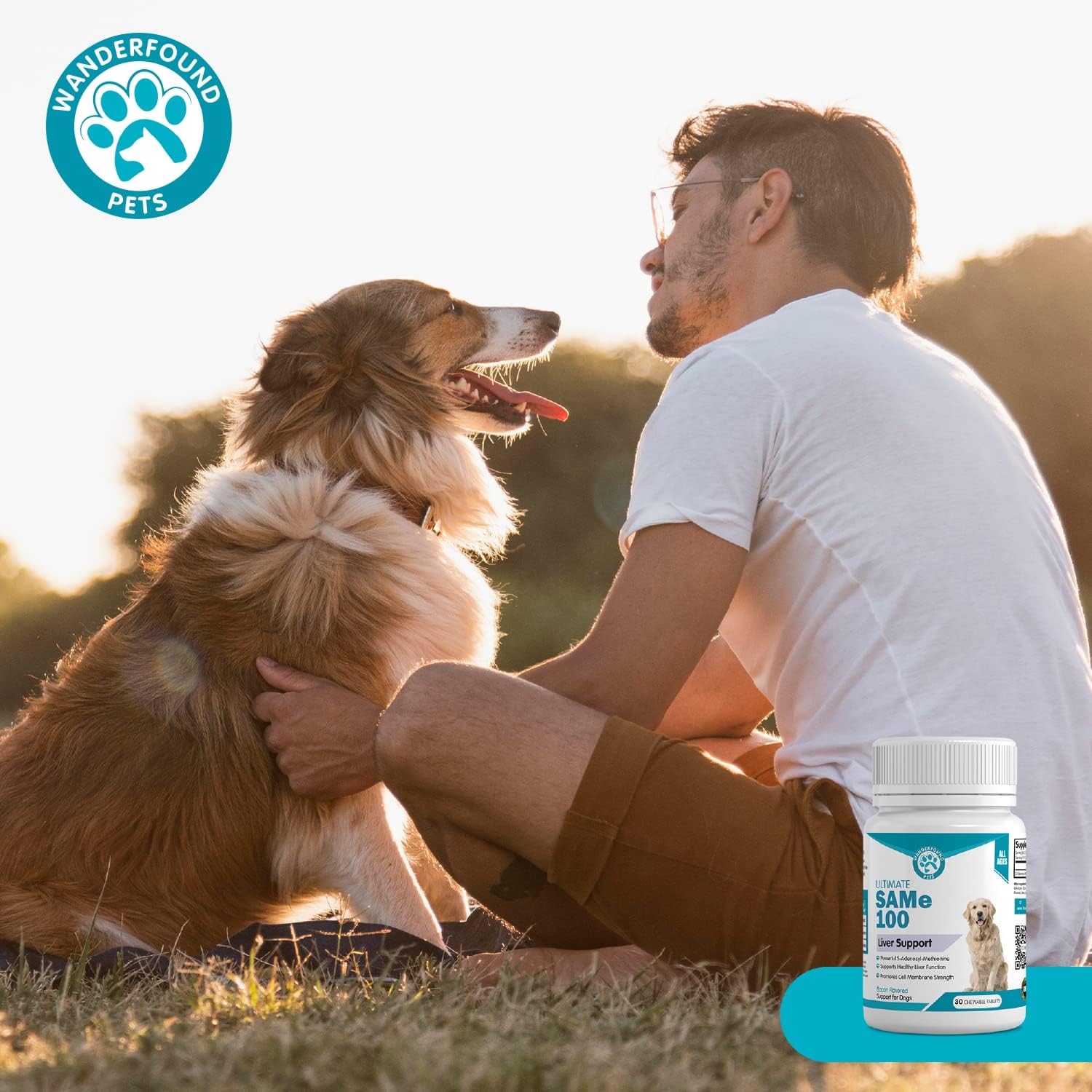 Pawsitive SAMe 100 mg para Perros – Complemento Hepático con S-Adenosilmetionina – Sabor a Bacon – 30 Comprimibles