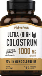 Piping Rock Colostrum Capsules 1000mg | 120 Capsules | Supplement for Women & Men | 20% Immunoglobulin | Vegetarian, Non-GMO, Gluten-Free