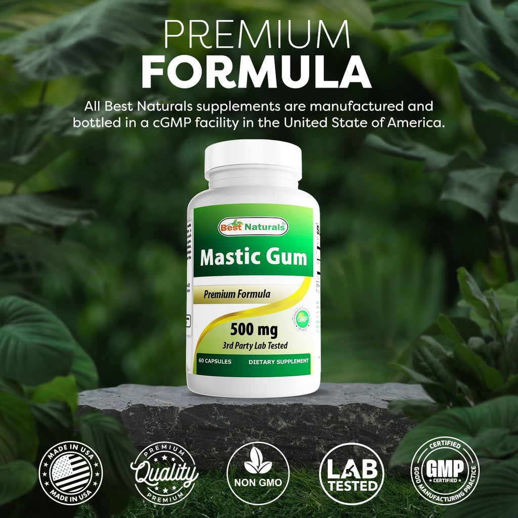 Best Naturals Mastic Gum 500 mg 60 Cápsulas