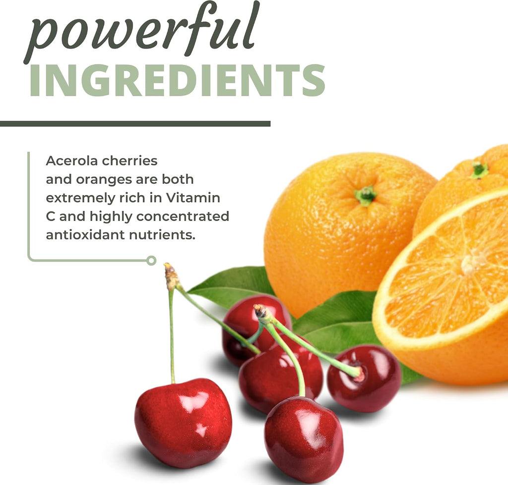 Optimal Health Systems Whole C Chewable | Whole Food Vitamin C with Acerola, Orange, and Blackcurrant + Bioflavonoids | 60 Tablets