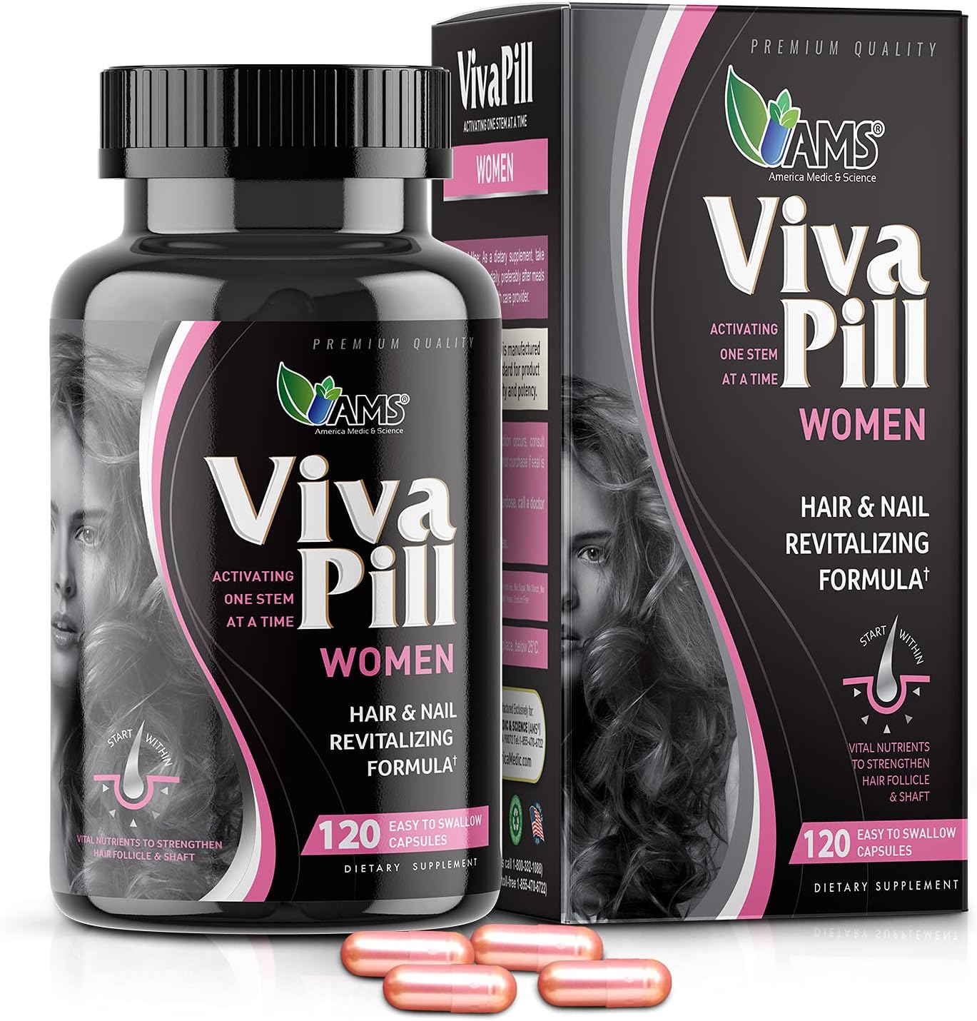America Medic & Science VivaPill for Women (120 cápsulas) - Complemento para cabello, piel y uñas