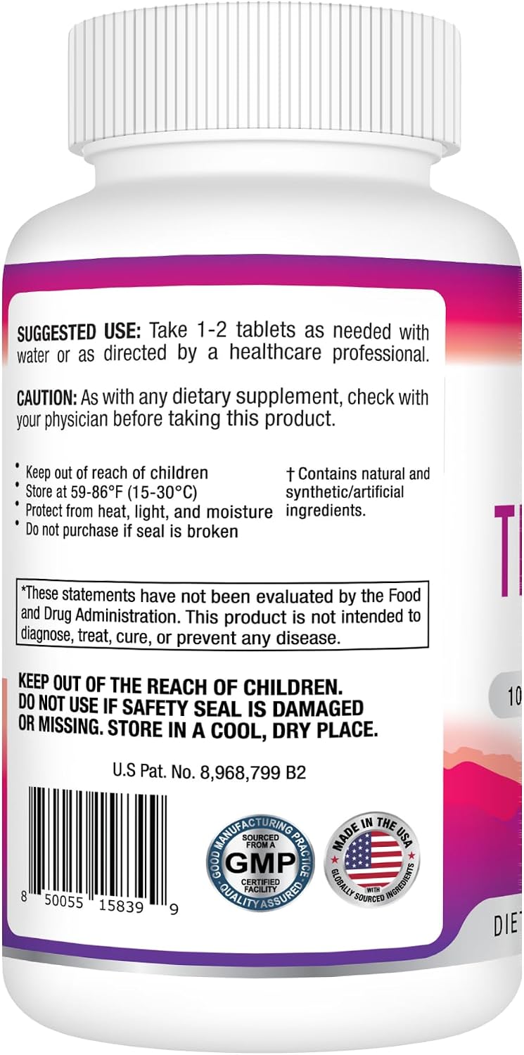 Best Earth Naturals Time Release Caffeine with L-Tyrosine, Vitamin B6, Vitamin B12, Thiamin & More - Suplemento Energético - 40 Comprimidos