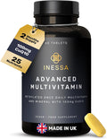 Inessa Methylated Multivitamin for Men and Women with CoQ10, D3, K2, B Complex, Folic Acid and Zinc - 60 Vegan Tablets