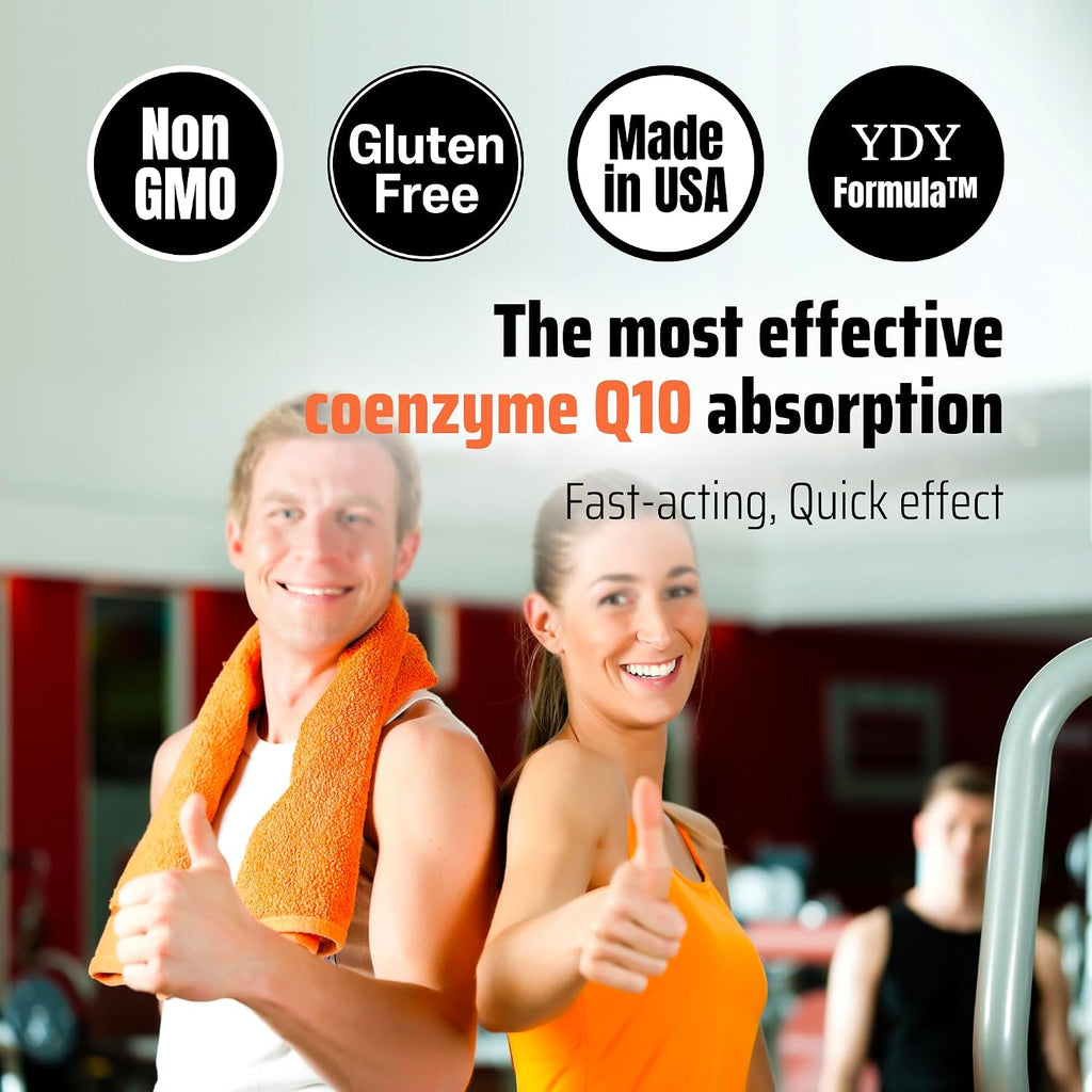 YDY All Active BQ10 - CoQ10 100mg, Complejo de Vitaminas B (B1, B2, B3, B6, B7, B9, B12, Pantetina) - Apoyo para la Salud Cardíaca, Energía Celular - 60 Comprimidos