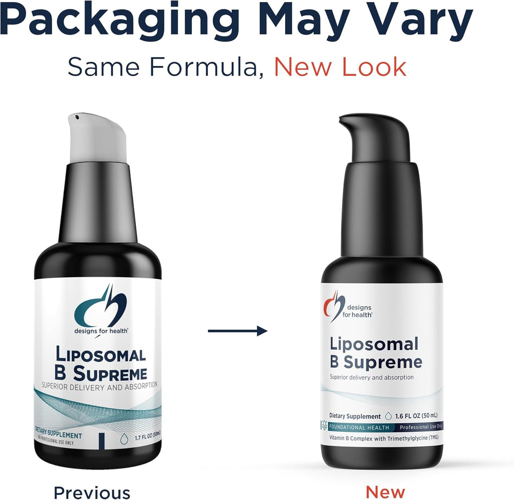Designs for Health Liposomal B Supreme - Complejo B Líquido con Folato, B12, B6, Biotina y TMG - 50 Dosis