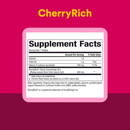 Natural Factors CherryRich Concentrado de Cereza Súper Fuerte, Apoyo Antioxidante, 90 cápsulas blandas – Image 4