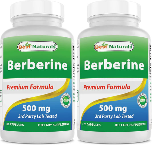 Best Naturals Berberina 500mg - 120 Cápsulas (Paquete de 2)