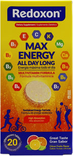 Redoxon Max Energy, Ayuda a Apoyar el Sistema Inmunitario, Sabor Naranja, 20 Comprimidos Efervescentes