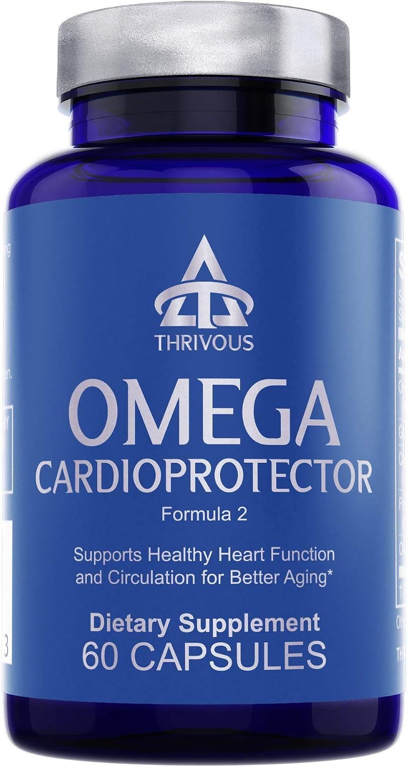Thrivous Omega Cardioprotector – Suplemento Avanzado para el Corazón y la Circulación con Omega-3 AvailOm, Ajo, Gotu Kola y Corteza de Pino Oligopin – 60 Cápsulas Veganas