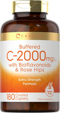 Carlyle Vitamina C Tamponada 2000 mg con Bioflavonoides y Escaramujo – 180 Comprimidos