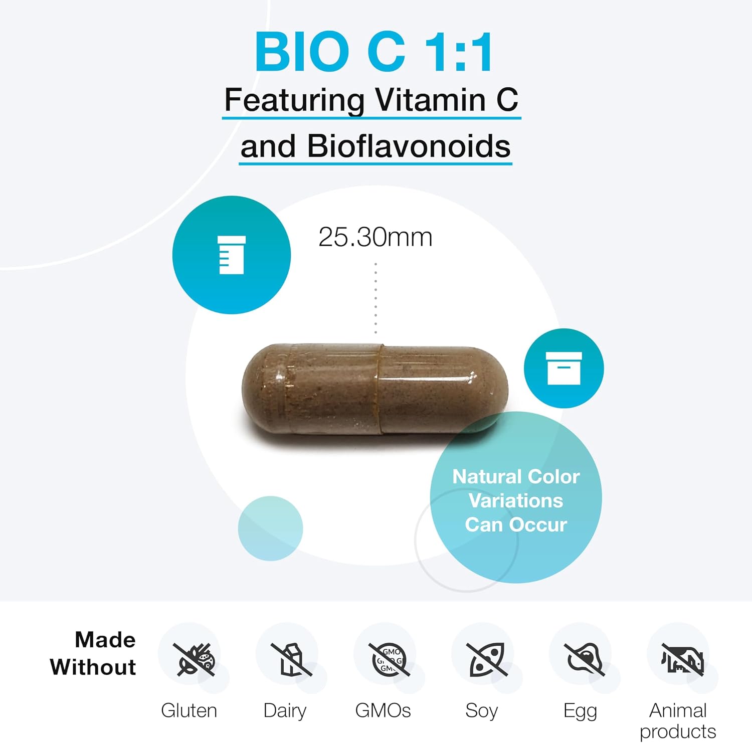 XYMOGEN Bio C 1:1 - Vitamina C con Bioflavonoides Cítricos, 500 mg, 90 Cápsulas