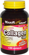 Mason Natural Colágeno Plus Biotina y Vitamina C, 1500 mg, 120 Cápsulas (Pack de 6)