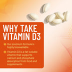 Vitamina D3 5000 IU (125 mcg) - 60 Cápsulas Blandas - Nature's Peak