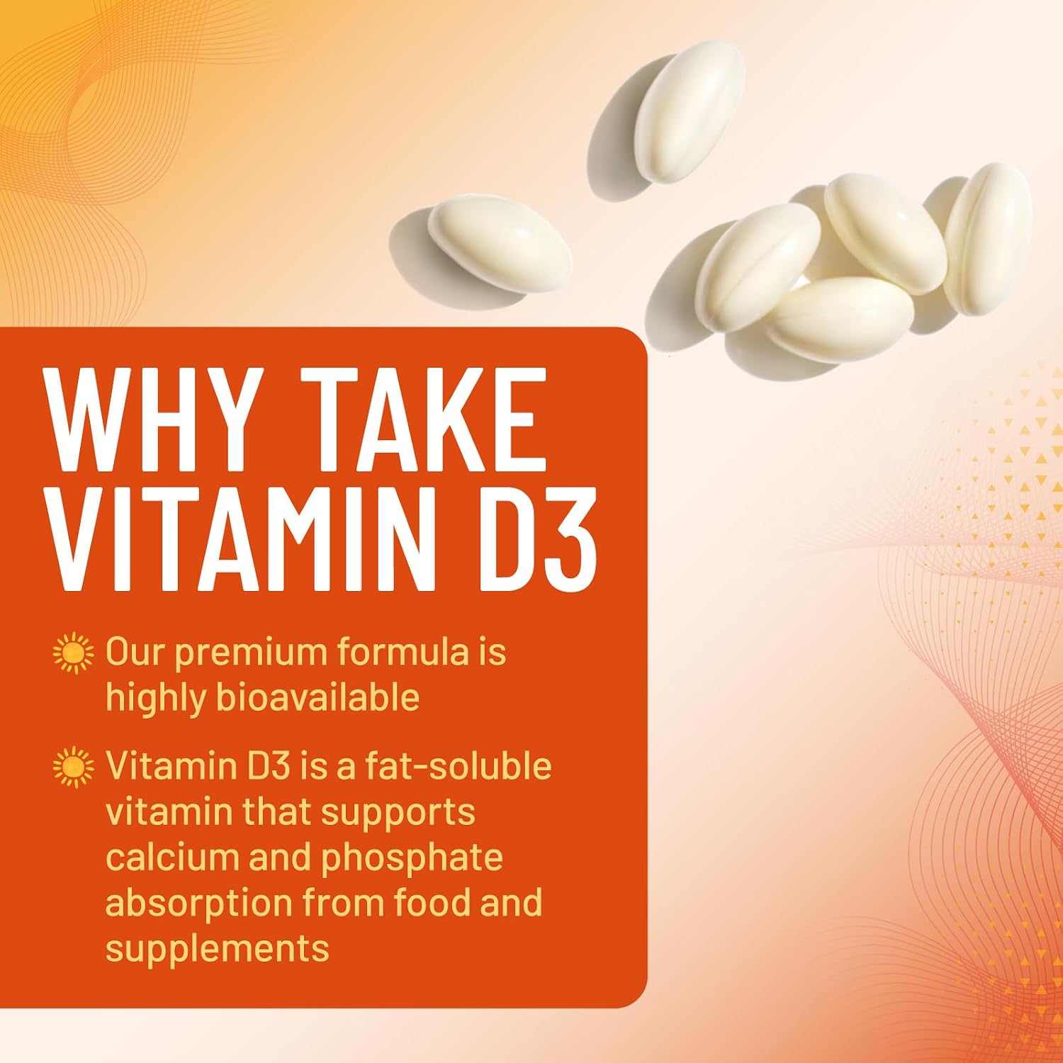 Vitamina D3 5000 IU (125 mcg) - 60 Cápsulas Blandas - Nature's Peak