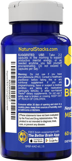 Natural Stacks Dopamine Brain Food - 650mg L-Tirosina - 60 Cápsulas