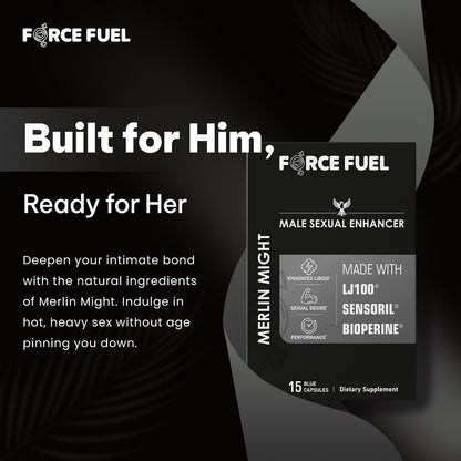 Merlin Might – Complemento para hombres con Tongkat Ali, Ashwagandha y Bioperine