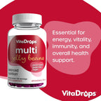VitaDrops Multivitamin Jelly Beans para Mujeres y Hombres - 90 Gomitas (30 Días)