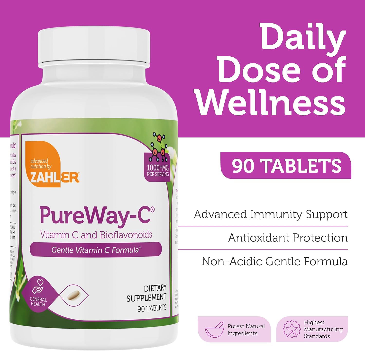 Zahler Vitamina C 1000mg con Bioflavonoides – 90 Comprimidos