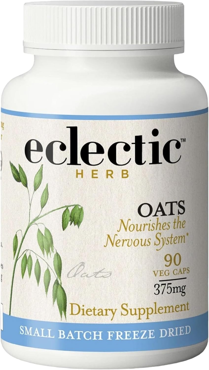 Eclectic Institute - Organic Avena Sativa Capsules | Nervous System Support | 90 Capsules of 375 mg