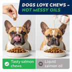 STRELLALAB Omega 3 for Dogs - 180 Golosinas de Aceite de Salmón - Alivio de Alergias y Picazón - Suplemento para Piel y Pelaje Seco - Tratamiento Anti-Caída y Puntos Calientes - Sabor a Pollo