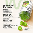 Wellneum Gominolas de Biotina 12000mcg con Colágeno, Keratina y Retinol - Sin Azúcar, 120 Gominolas (2 Envases)