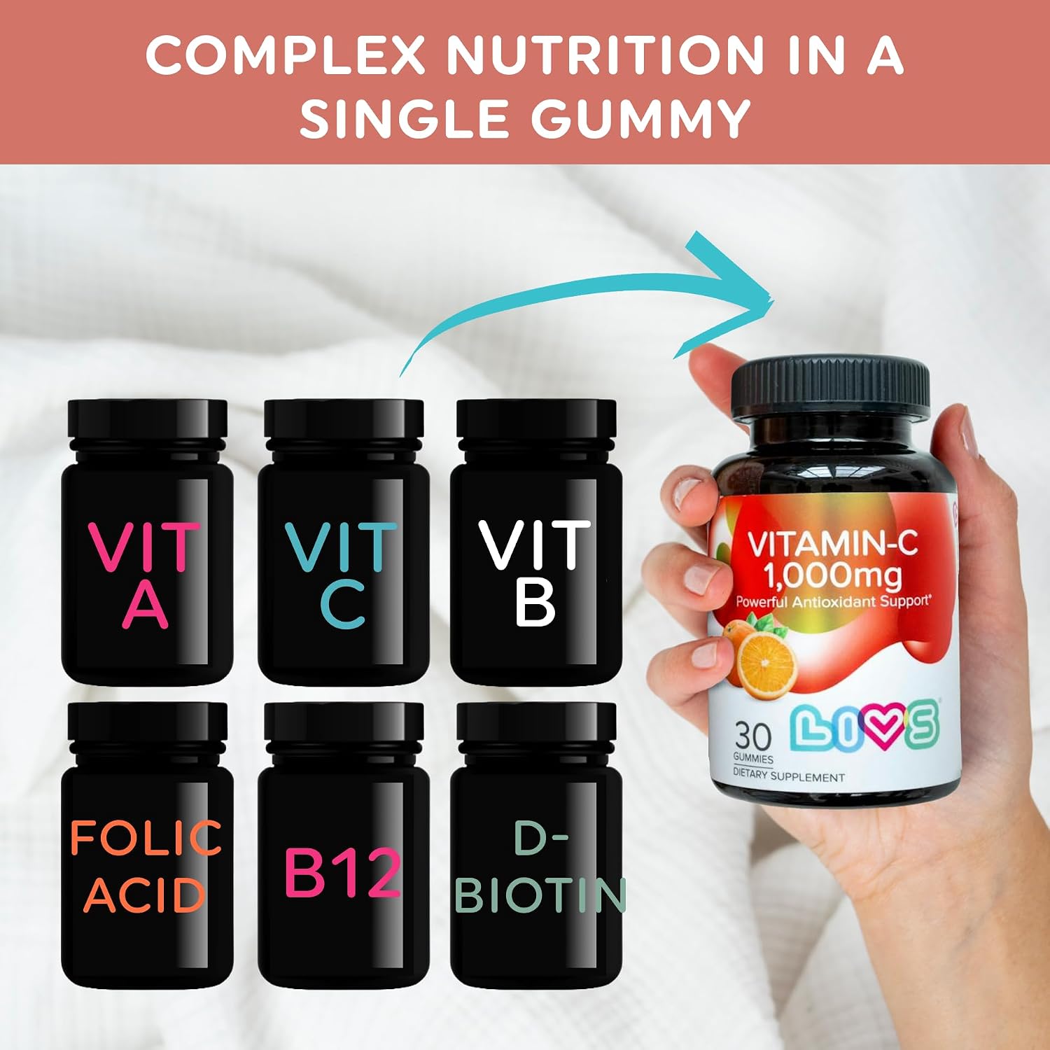 Vitamina C 1000 mg Gominolas para Niños y Adultos - LIVS