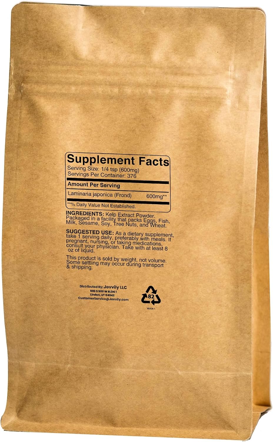 Jovvily Extracto de Kelp en Polvo - 227 g - Superalimento - Sin Aditivos - Siempre Puro