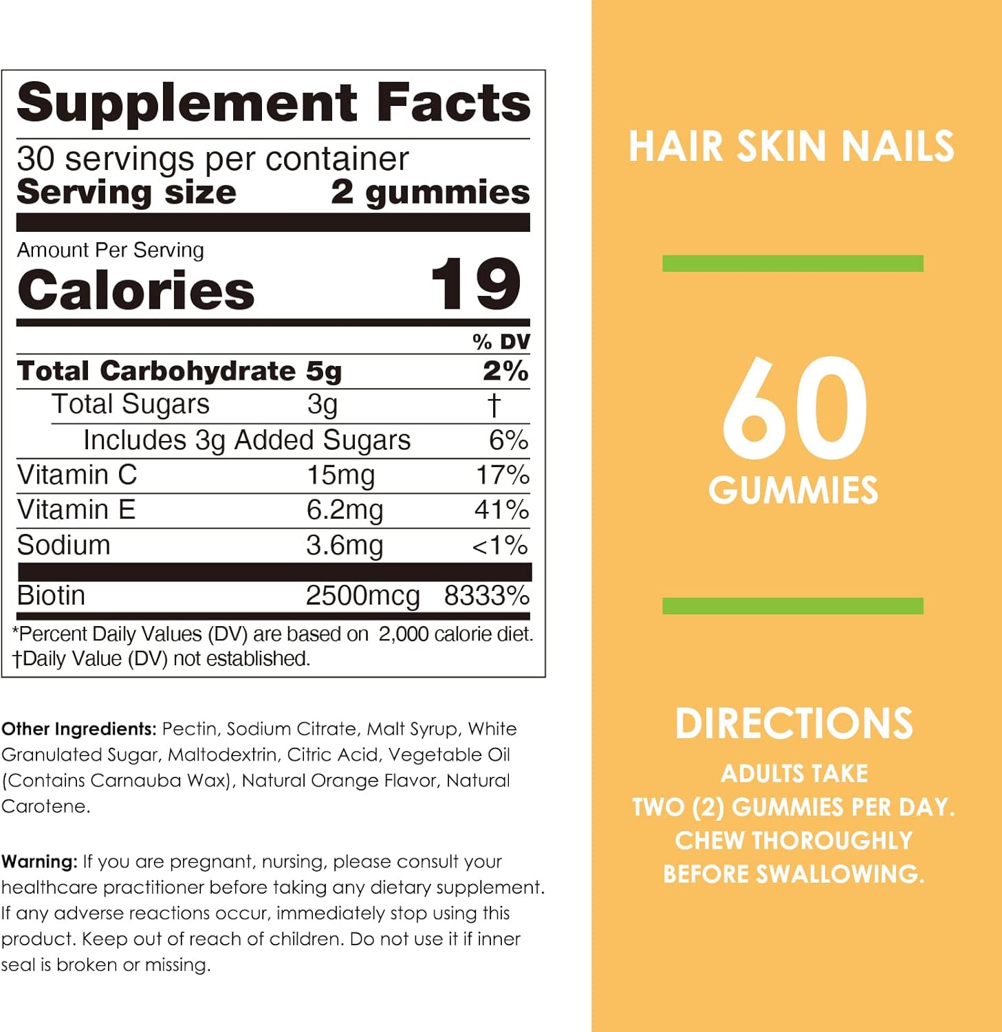 Nature's Key Gominolas de Biotina con Vitamina C y E – Veganas – 60 unidades