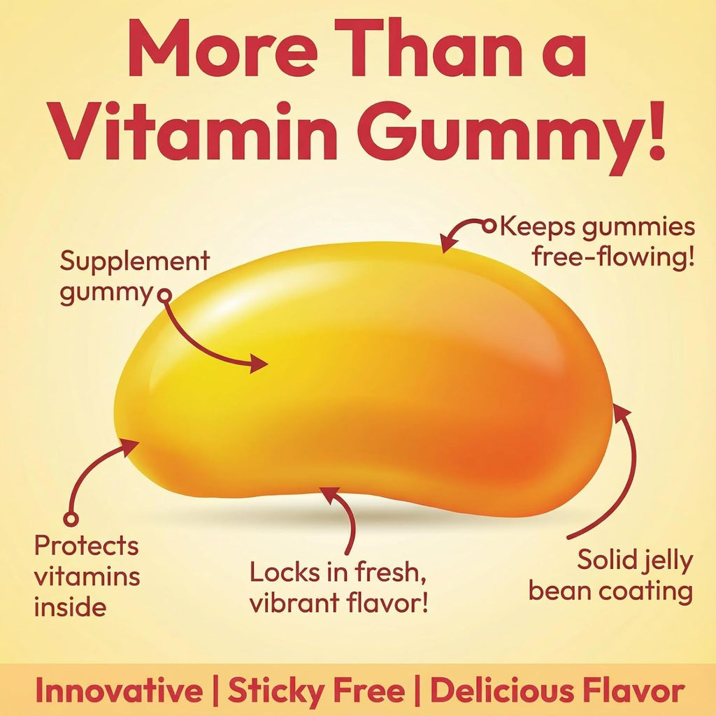 Human Beanz Vitamin C Jelly Bean Gummies | 120 Gomitas de Vitamina C Sabor Citrus Blast | Vegetariano, Kosher
