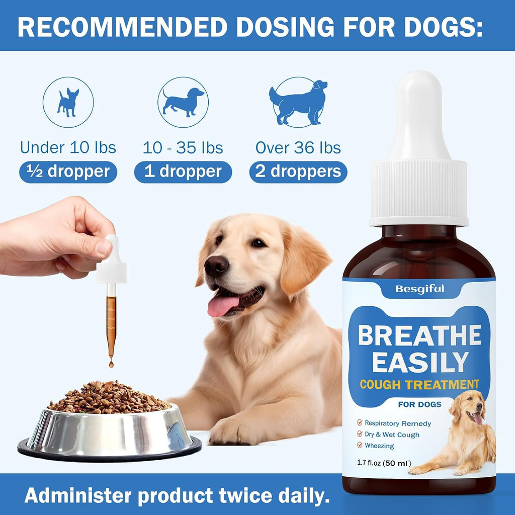 Soporte Traqueal y Respiratorio Natural para Perros - Gotas Herbales con Malvavisco y Gordolobo