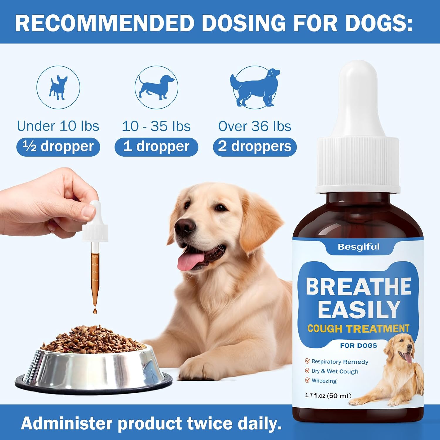 Soporte Traqueal y Respiratorio Natural para Perros - Gotas Herbales con Malvavisco y Gordolobo