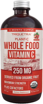 Triquetra Health – Vitamina C Orgánica de Fruta Entera con Bioflavonoides y Rutina (250 mg, 90 Cápsulas)