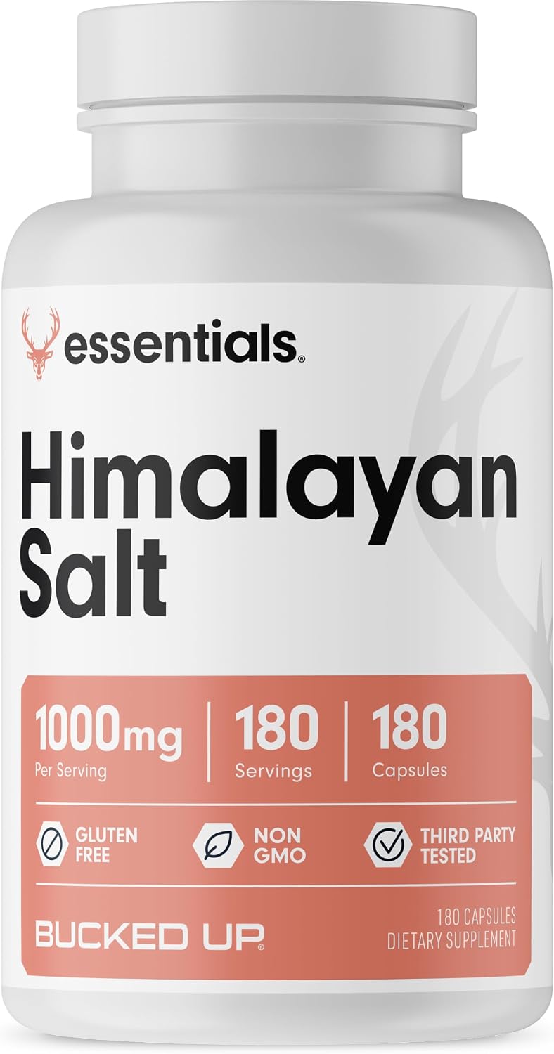 Bucked Up Sal del Himalaya 1000mg Cápsulas, Bucked Up Essentials (180 Cápsulas)