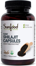 Sunfood Superfoods Natural Shilajit Capsules - Himalayan Extract with Fulvic Acid, 90 Capsules