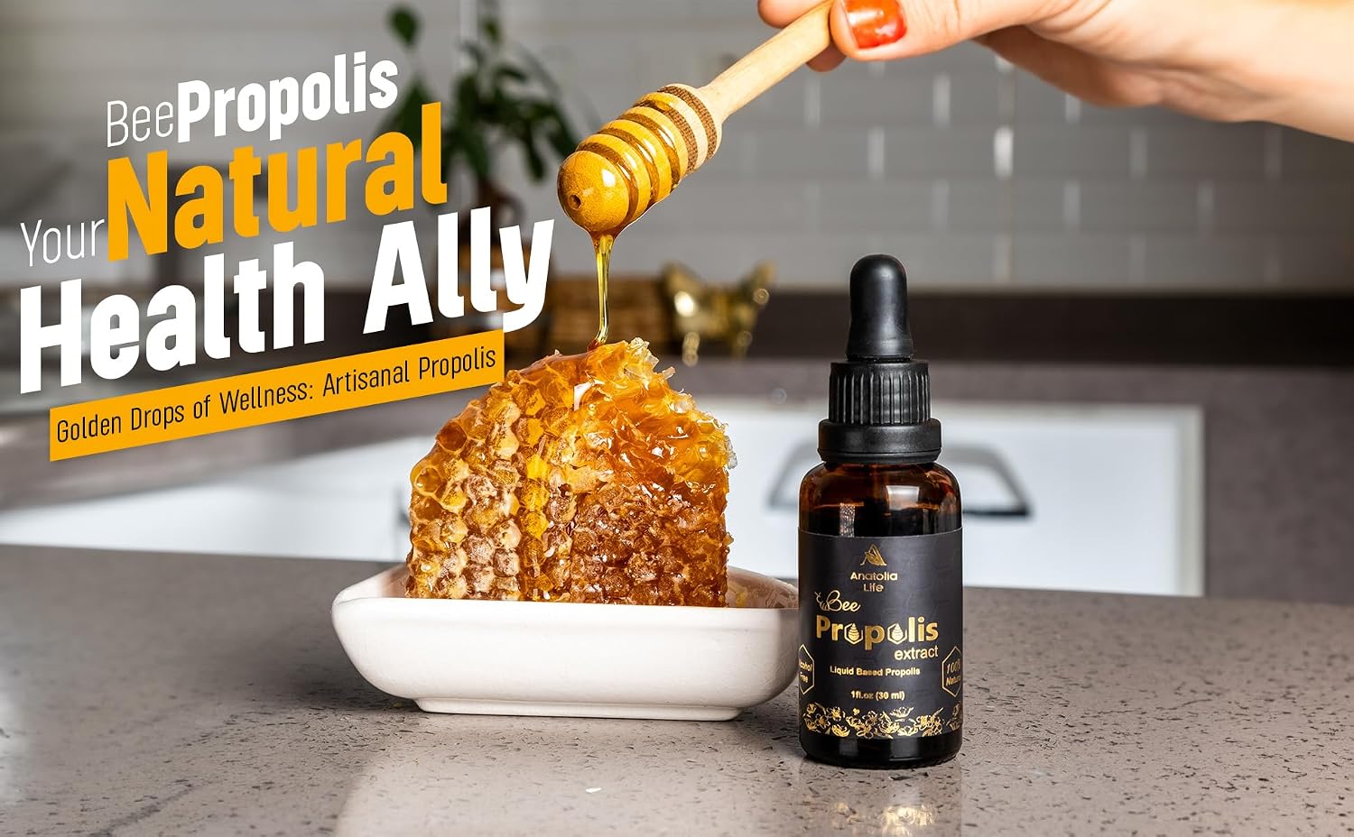 Extracto de Propóleo de Abeja Natural, 30 mL - Tintura Líquida Avanzada - Anatolia Life