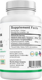 UNIQUE E A.C. Grace Company - Mixed Tocopherols, 120 Softgels - Natural Vitamin E