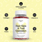 Gominolas de Biotina 6000 mcg con Colágeno para Cabello, Piel y Uñas - Sabor Maracuyá (60 Unidades)