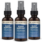 Dr. Mercola Sleep Support Spray con Melatonina - 3 Envases - Sabor Frambuesa Natural