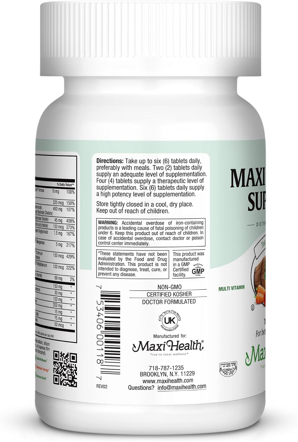 Supreme Multivitamínico de Alta Potencia con Minerales y CoQ10 - 180 Comprimidos