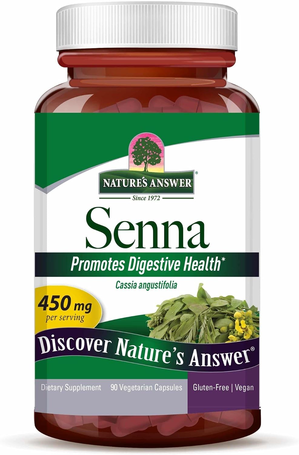 Nature's Answer Senna Leaf - Vegan Digestive Supplement 90 Capsules