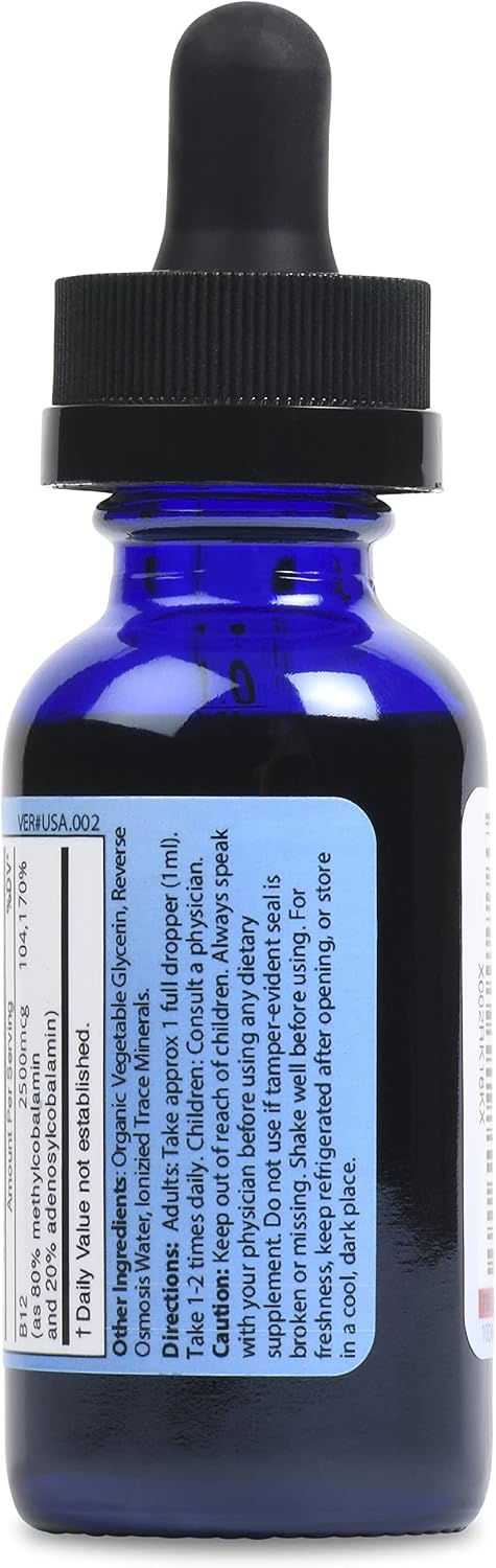 Good State Ionic B12 - Suplemento Líquido de Vitamina B12 - 1 Onza (30 ml) - Vegano y Sin Gluten
