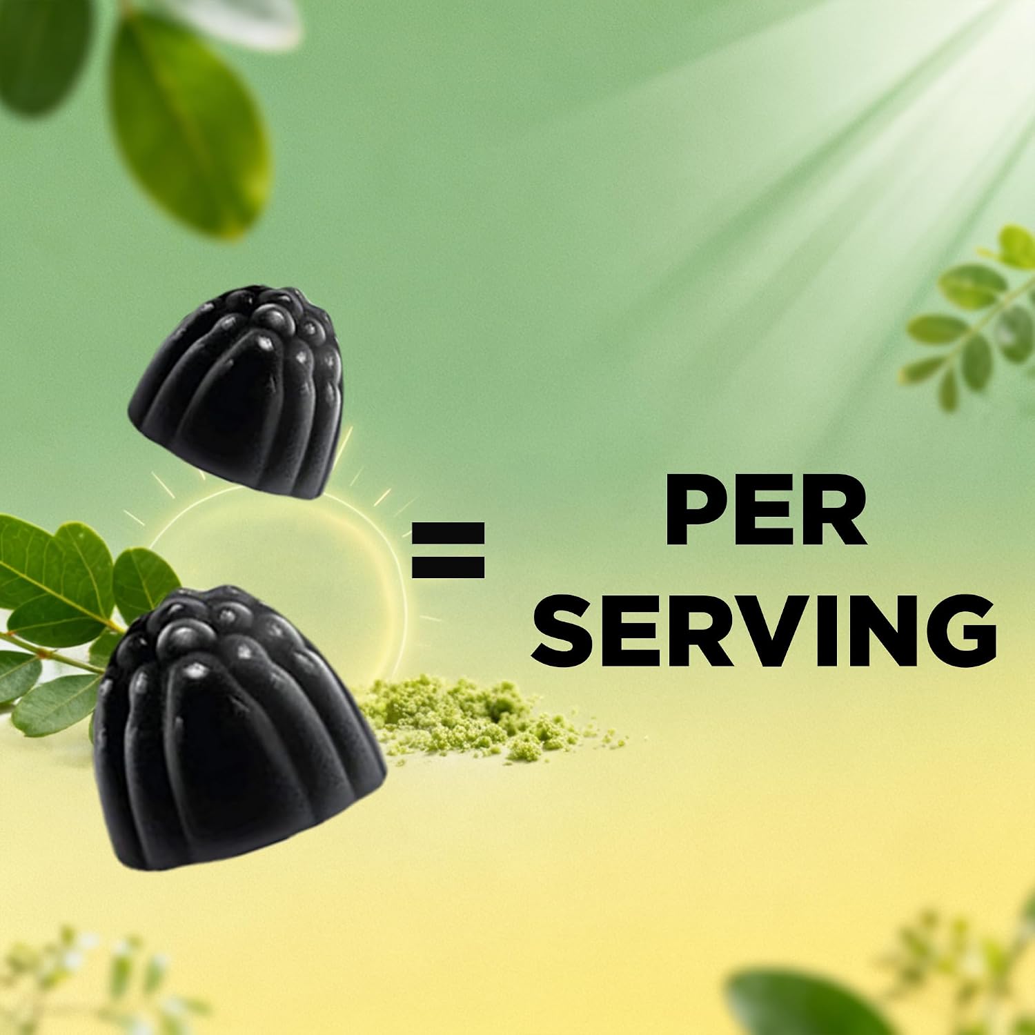 Vitamatic Moringa Gummies - Extracto Botánico Sin Azúcar - 60 Gomitas Veganas