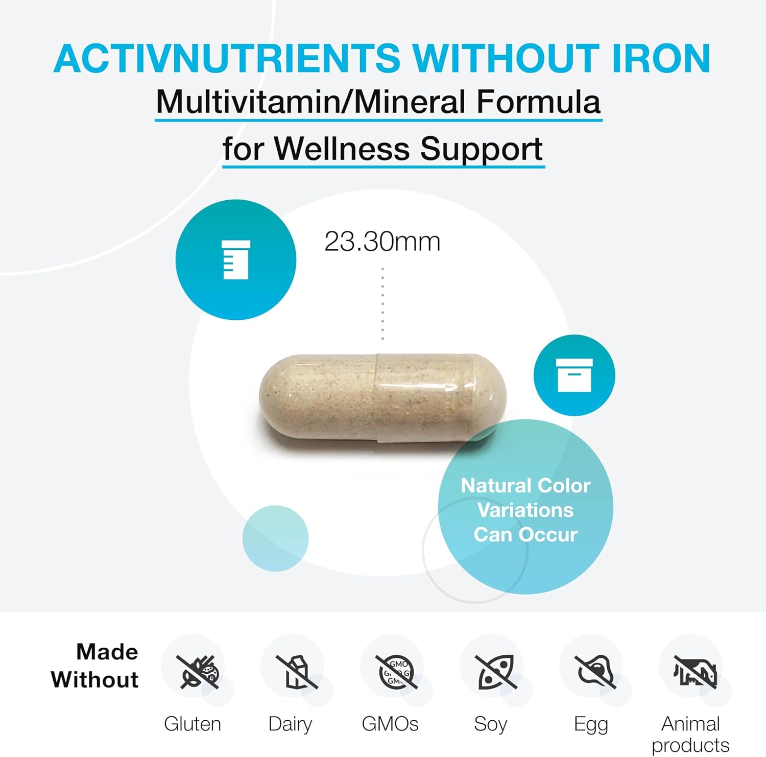 XYMOGEN ActivNutrients Iron-Free - Multivitamínico sin Hierro - 120 Comprimidos