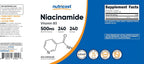 Nutricost Niacinamida (Vitamina B3) 500mg, 240 Cápsulas - Sin Enrojecimiento, No Transgénico, Sin Gluten