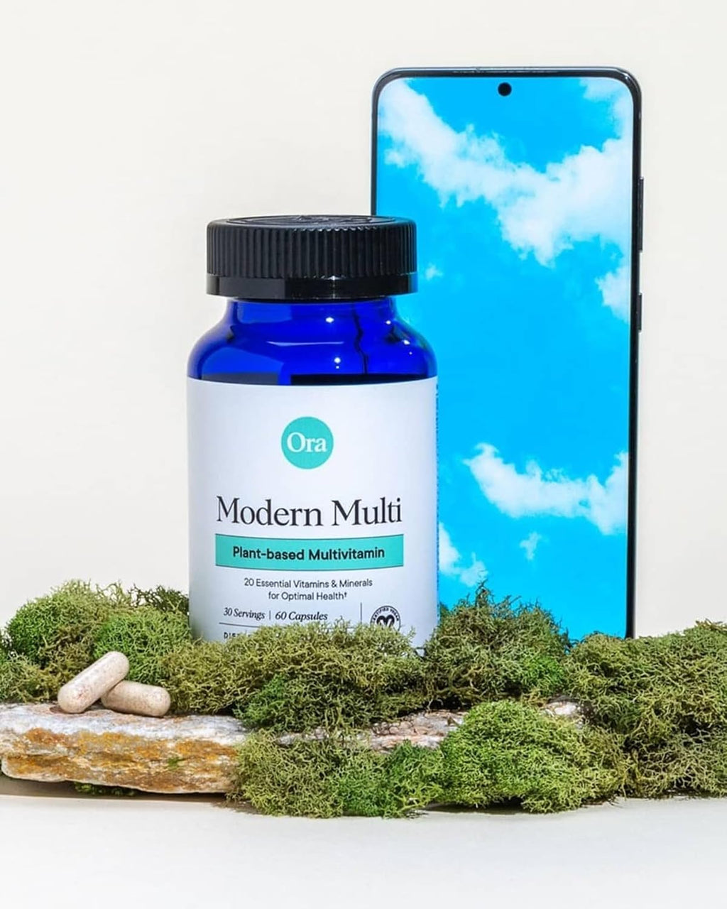 Ora Organic Modern Multi Multivitamínico Vegetal para Mujeres y Hombres, Protección Luz Azul – Apoyo para Cerebro, Ojos, Energía, Inmunidad, Piel, Cabello, Corazón y Huesos, 60 Cápsulas Veganas