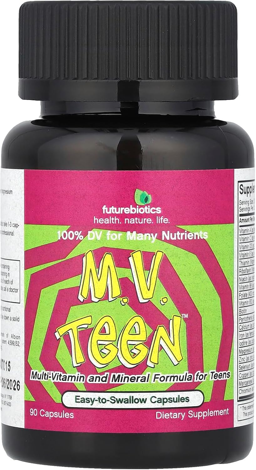 Futurebiotics M.V. Teen Multivitamínico para Adolescentes, 90 Cápsulas Vegetarianas