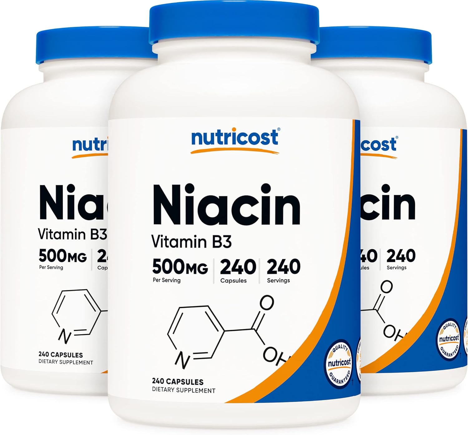 Nutricost Niacin (Vitamin B3) 500mg, 240 Capsules - Niacin Flush