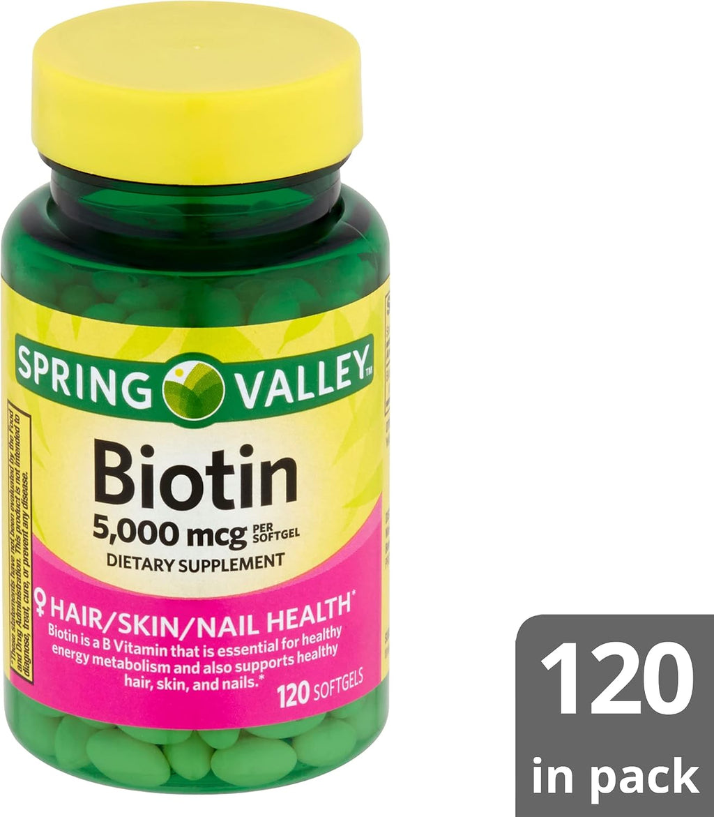 Biotina 5000 mcg – Super Potencia – 120 Cápsulas Blandas