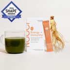NOOCI Energy + Immunity: Suplemento de energía herbal con ginseng y cola de pavo, 20 sobres