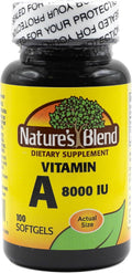 Nature's Blend Vitamina A 8000 UI - 100 Cápsulas Blandas